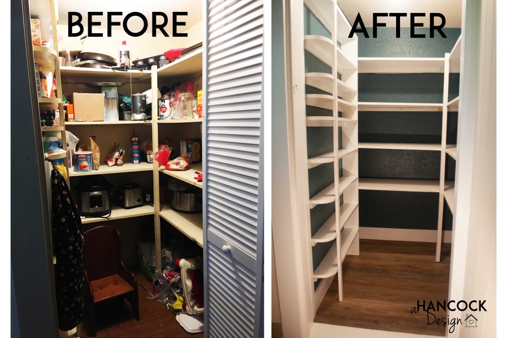 Pantry organization before and after