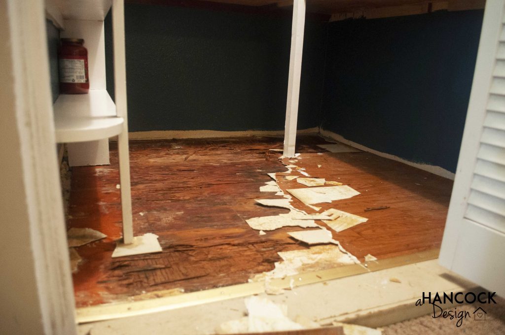 Pantry flooring demolition