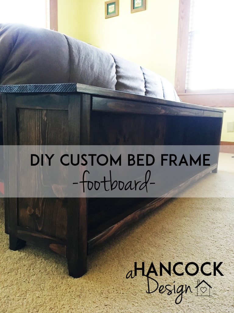 DIY custom bed frame footboard tutorial