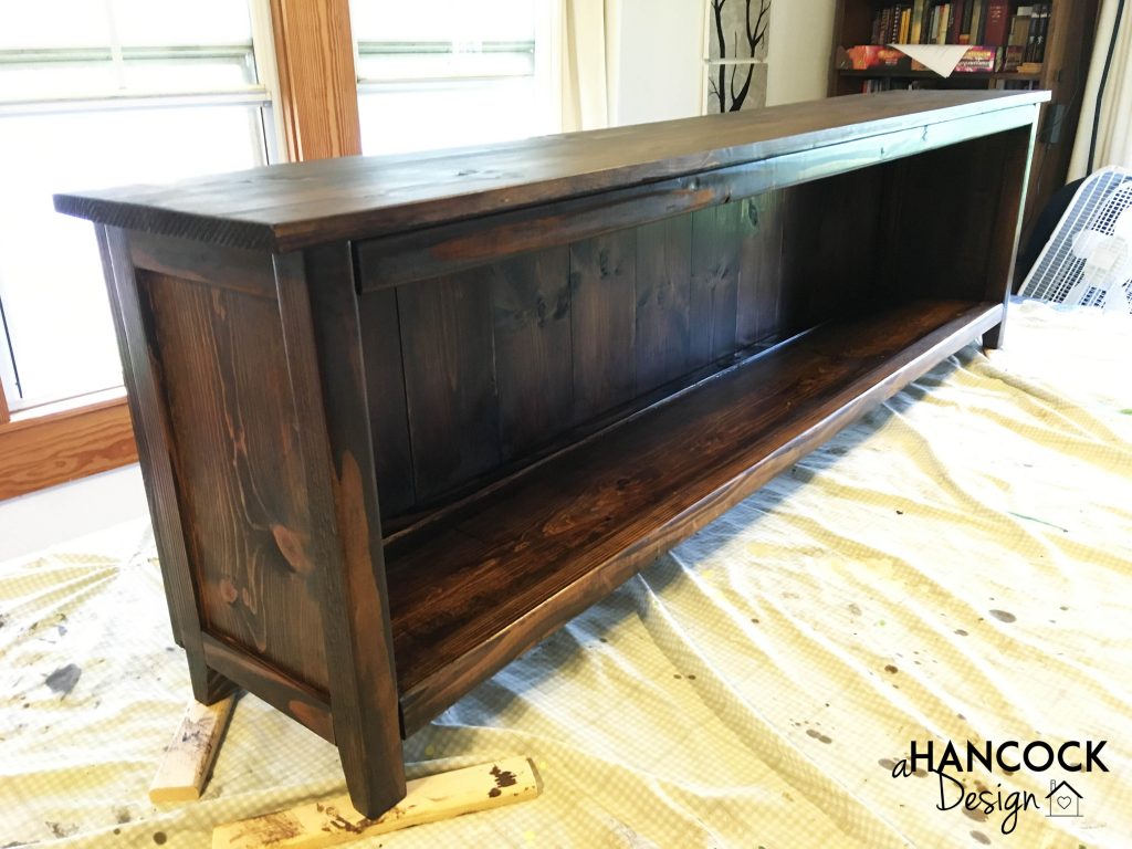 DIY Custom Footboard stained and varnished