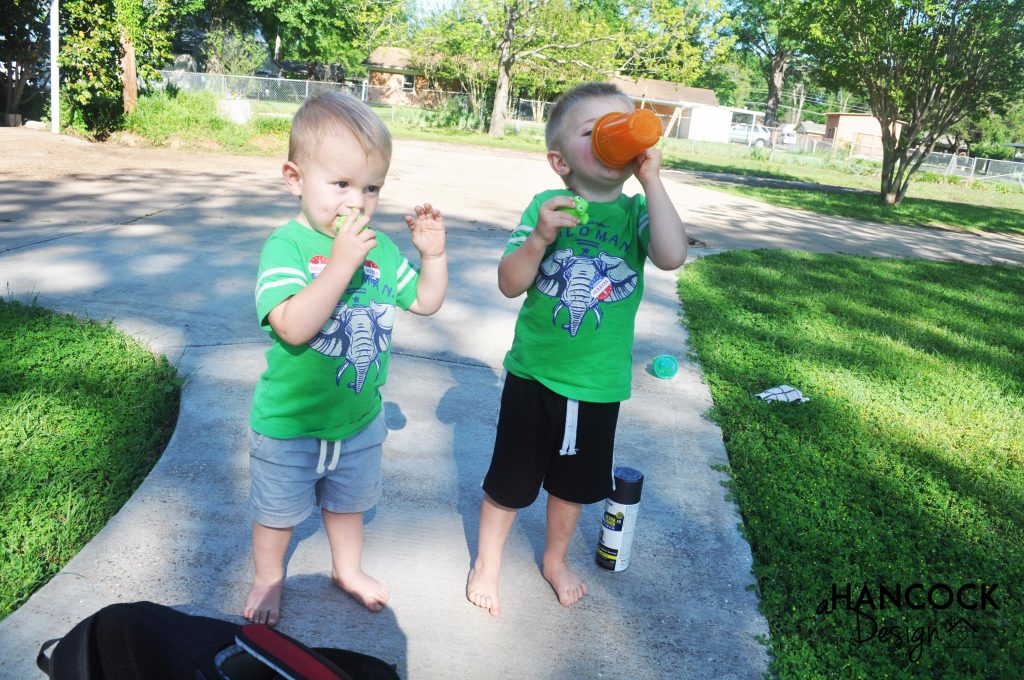 cute kids on sidewalk