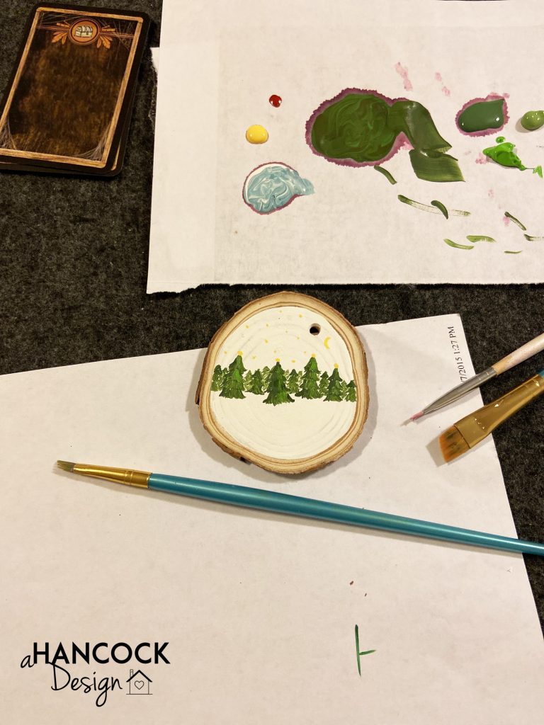 Wood Slice Ornament painting