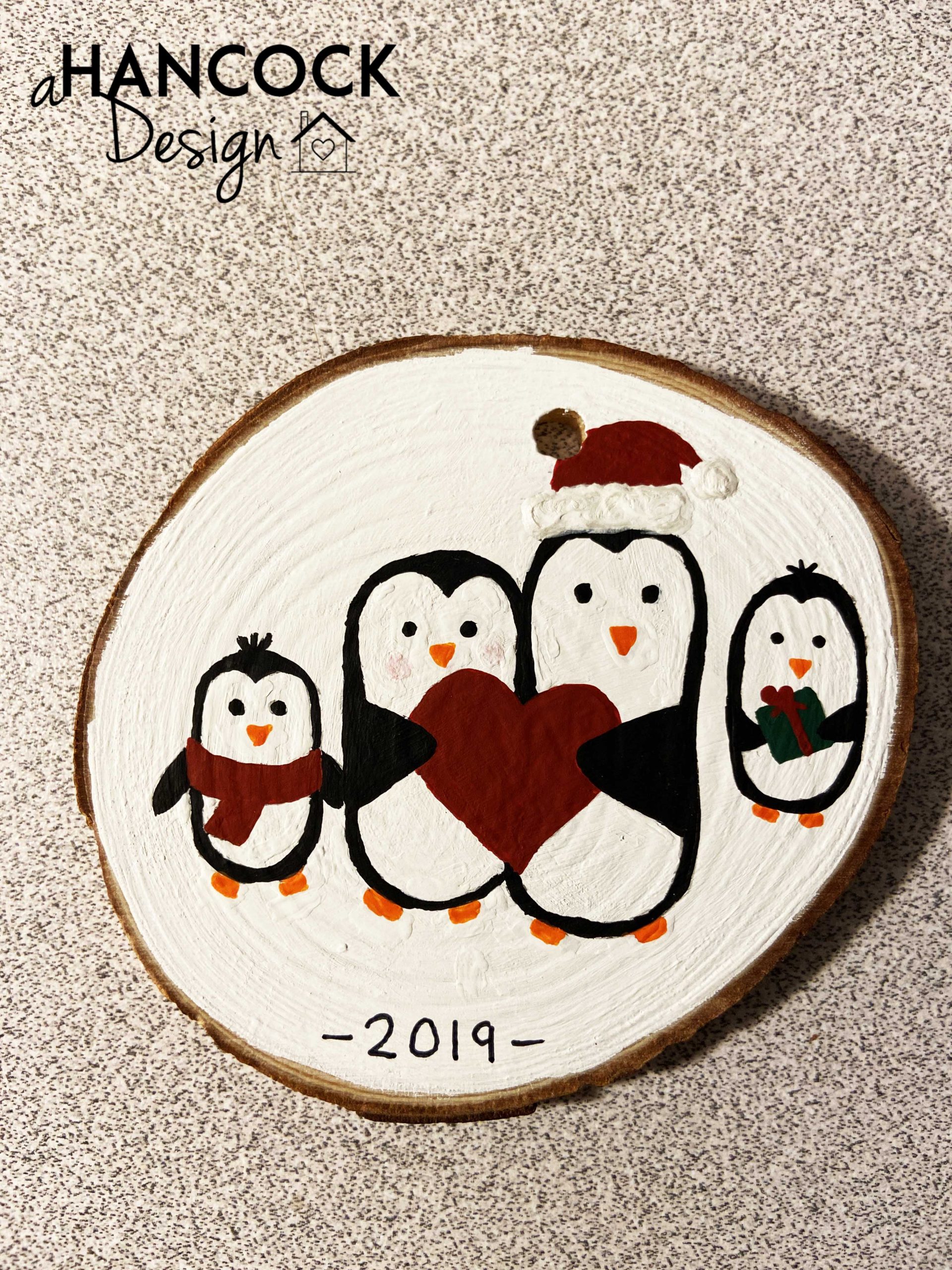 Hand Painted Wood Slice Christmas Ornaments - a Hancock Design