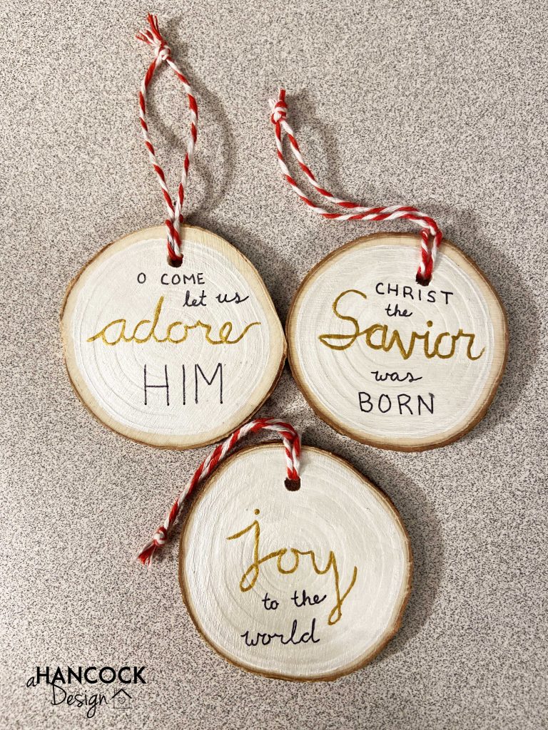 Wood Slice Ornaments Christmas carols