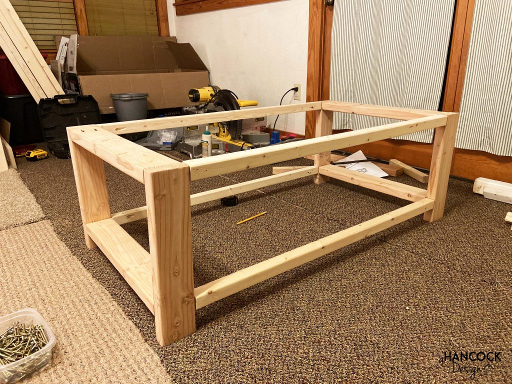 Coffee table frame built