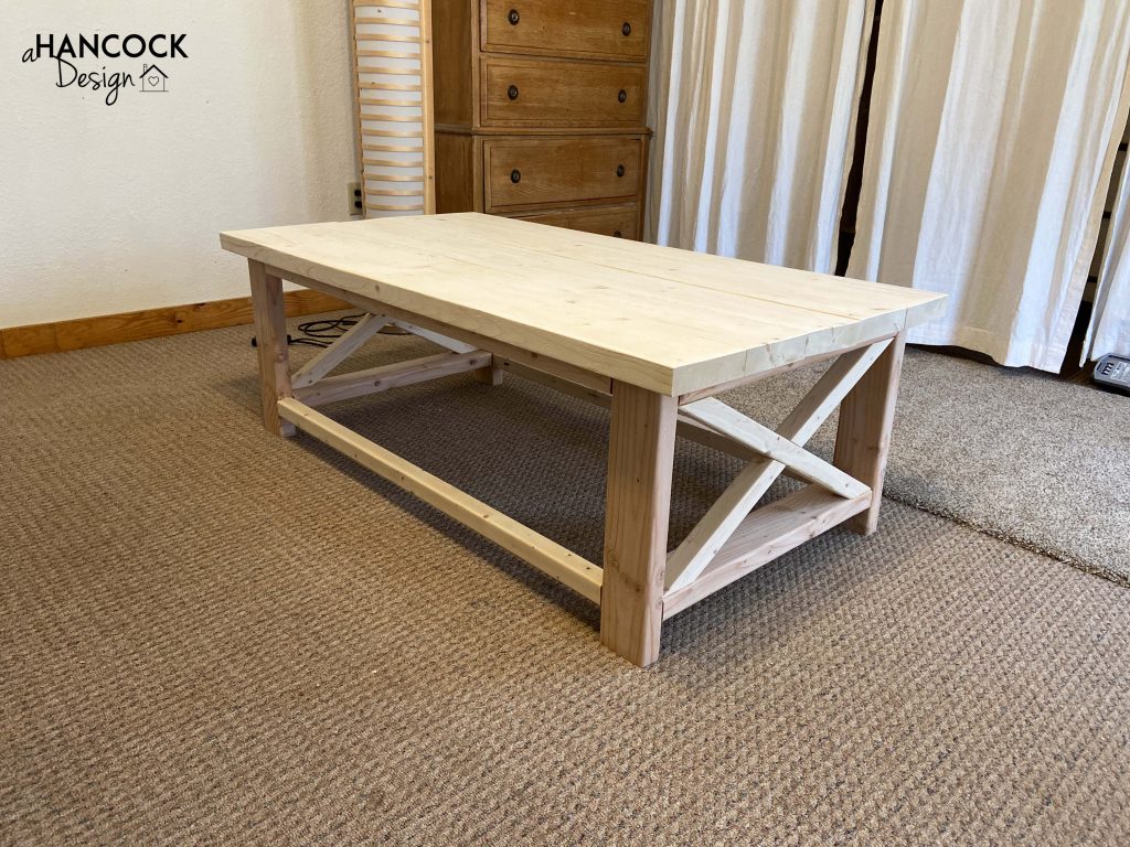 Coffee table frame and top without bottom shelf