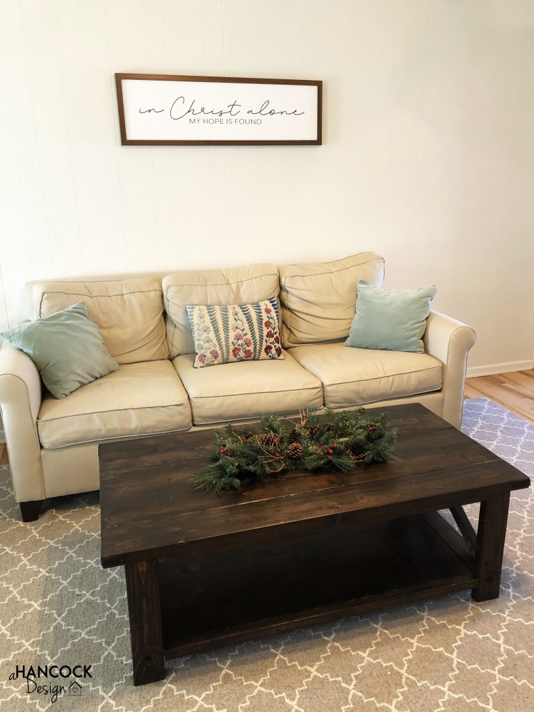 Coffee table staged Christmas