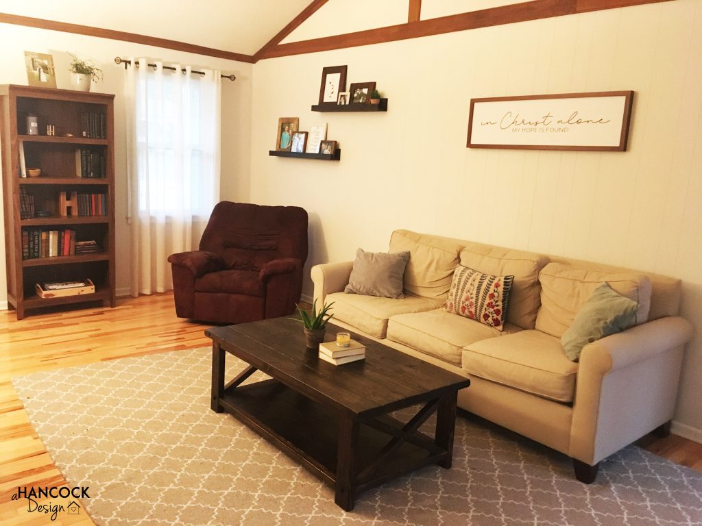 Picture Ledges - living room staged