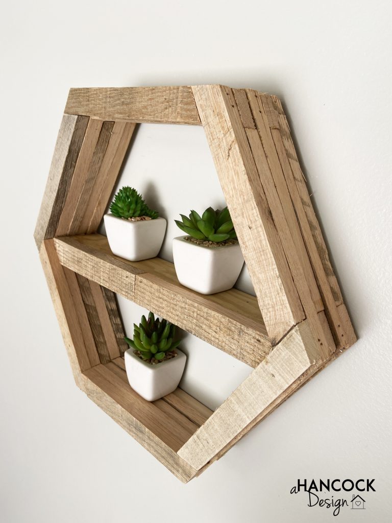 rustic hexagon plant shelf diy