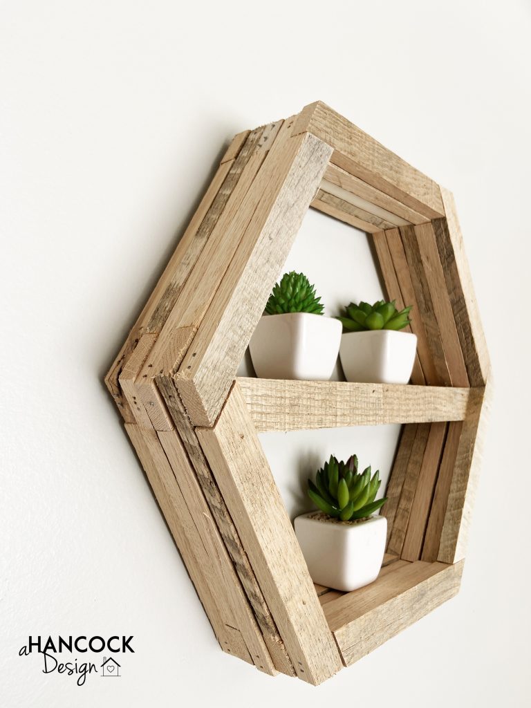 rustic hexagon plant shelf diy