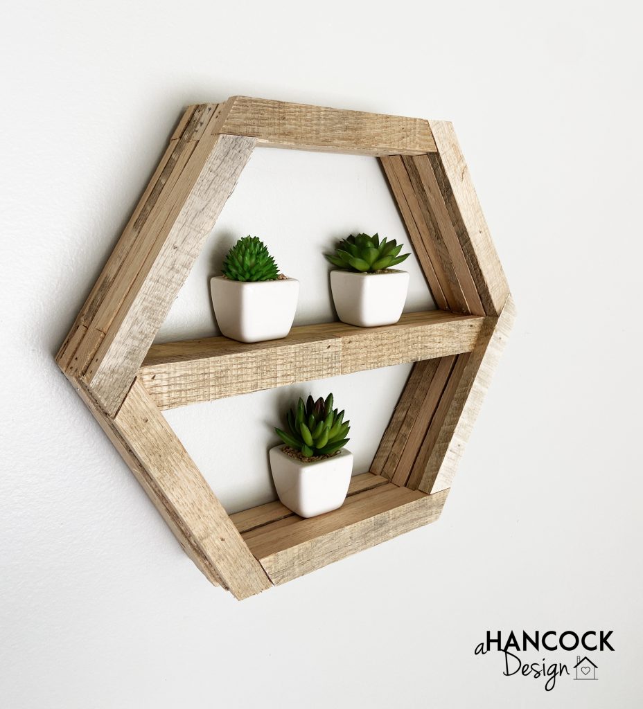 rustic hexagon plant shelf diy